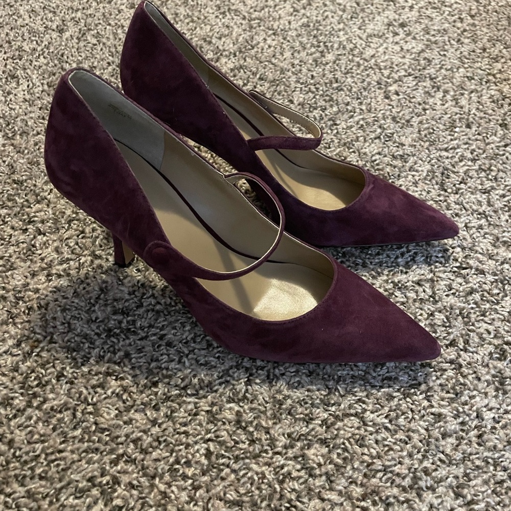 Ann Taylor Burgundy Suede Heels